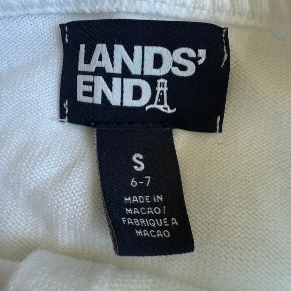 Lands End School Uniform Girls Cotton Modal Cardigan Sweater White Small 6-7 - Picture 6 of 8